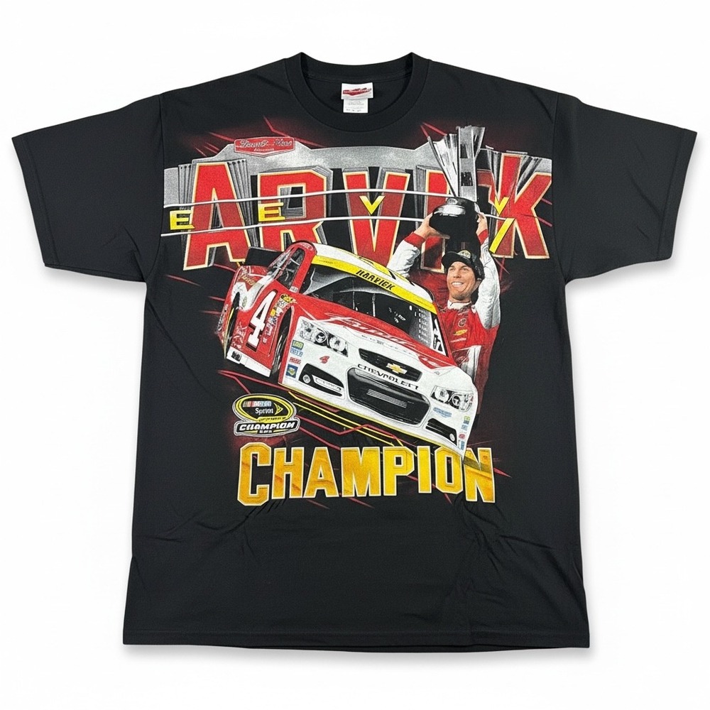 Chase Authentics Kevin Harvick NASCAR T Shirt Mens 2XL Black AOP 2014 Champion